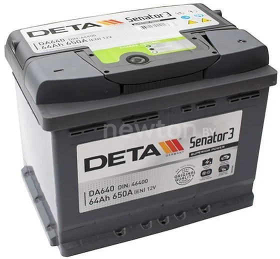 Автомобильный аккумулятор DETA Senator3 DA640 (64 А·ч)