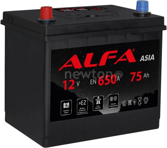 Автомобильный аккумулятор ALFA Asia JL 650A (75 А·ч)