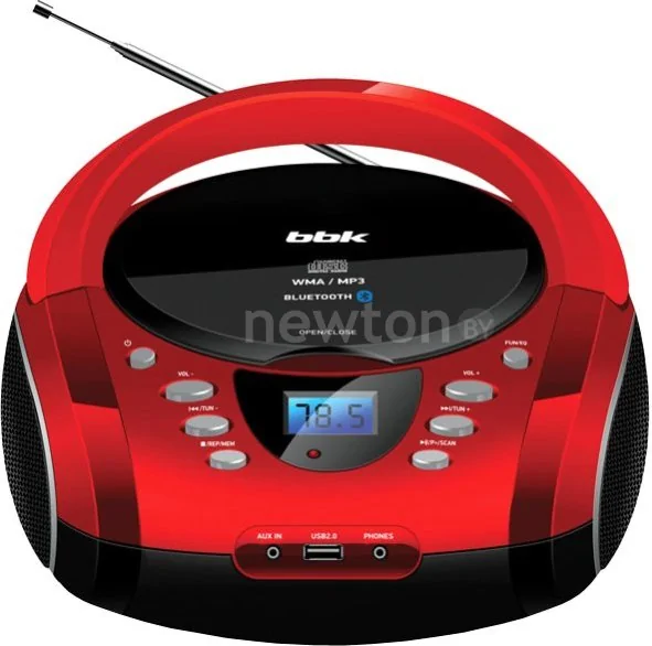 Портативная аудиосистема BBK BX165BT (черный/красный)