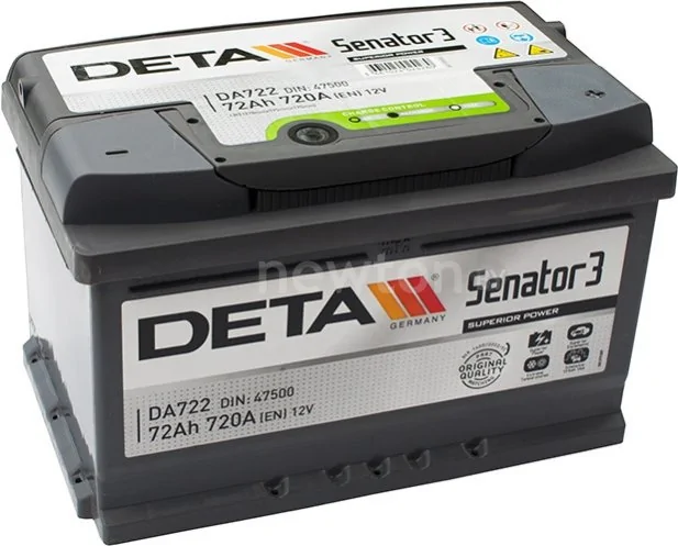 Автомобильный аккумулятор DETA Senator3 DA722 (72 А·ч)