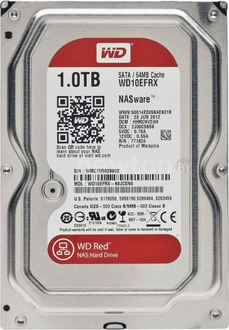 Жесткий диск WD Red Plus 1TB WD10EFRX