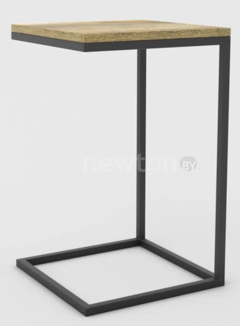 Приставной столик Hype Mebel Лайт 40x40 (черный/дуб галифакс натуральный)
