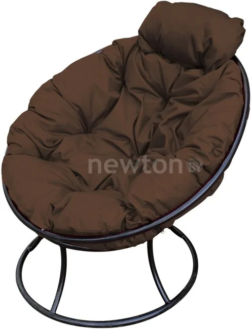 Кресло M-Group Папасан мини 12060405 (черный/коричневая подушка)