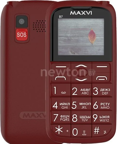 Кнопочный телефон Maxvi B7 (винный красный)