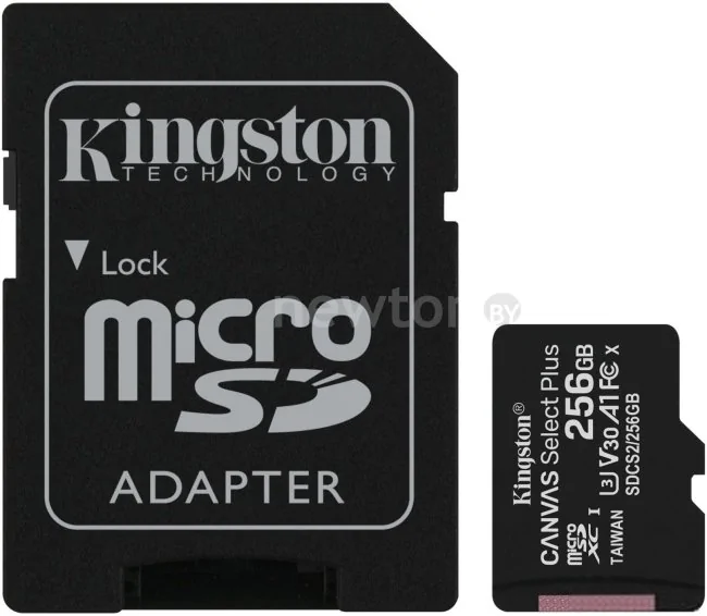 Карта памяти Kingston Canvas Select SDCS/256GB microSDXC 256GB (с адаптером)