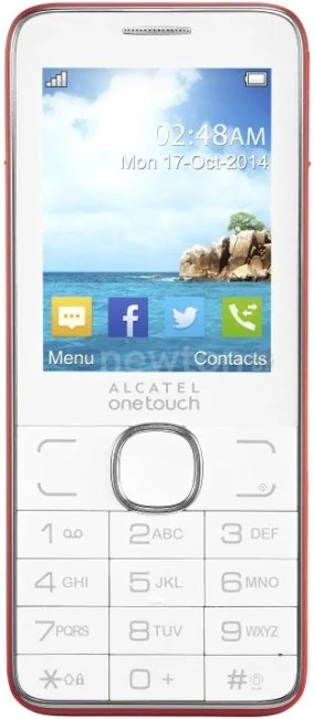 Кнопочный телефон Alcatel One Touch 2007D White red