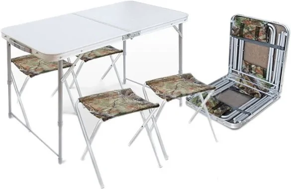 Стол со стульями Nika складной стол влагостойкий и 4 стула ССТ-К2 (хаки)