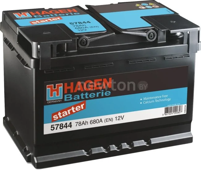 Автомобильный аккумулятор Hagen Starter 57844 (78 А·ч)