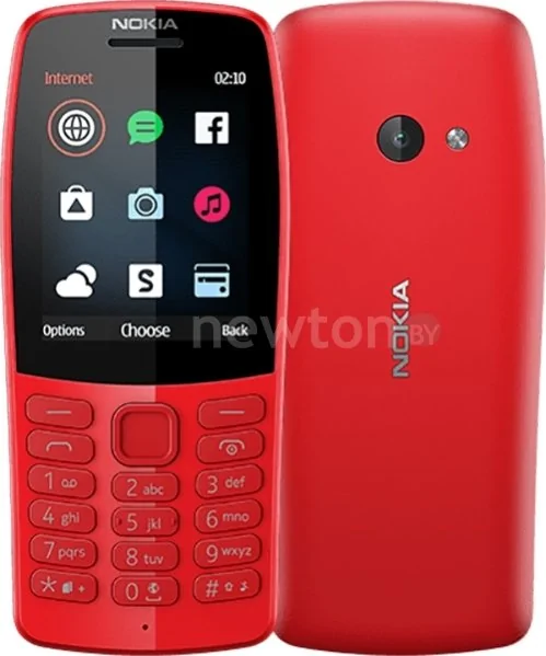 Кнопочный телефон Nokia 210 (красный)