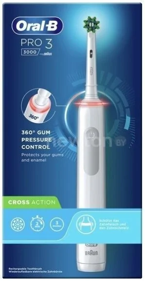 Электрическая зубная щетка Oral-B Pro 3 3000 Cross Action D505.513.3 (белый) 4210201289234