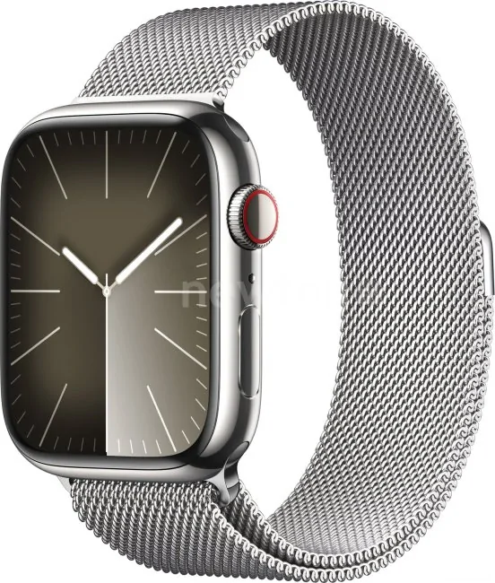 Умные часы Apple Watch Series 9 LTE 45 мм (корпус из нержавеющей стали, серебристый/миланский серебристый)