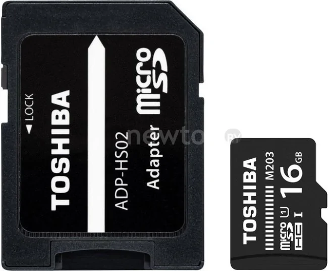Карта памяти Toshiba THN-M203K0160EA microSDHC Class 10 16GB (с адаптером)