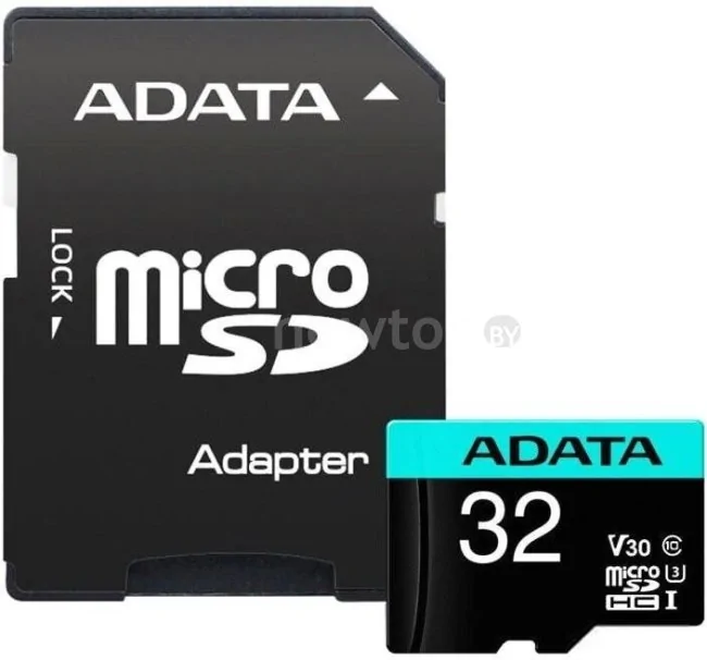 Карта памяти A-Data Premier Pro AUSDH32GUI3V30SA2-RA1 microSDHC 32GB (с адаптером)