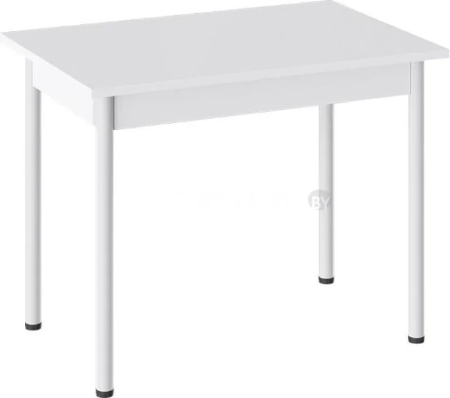 Кухонный стол Трия Родос Тип 1 с опорой d40 (белый муар/белый)