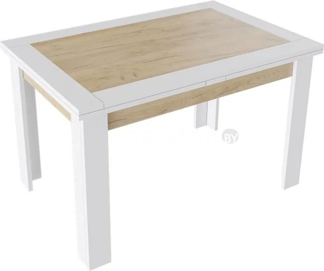 Кухонный стол Трия Хьюстон тип 4 (белый/дуб крафт золото)