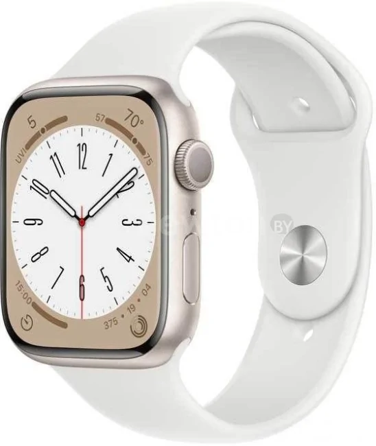 Умные часы Apple Watch Series 8 45 мм (алюминиевый корпус, звездный свет/белый, спортивный силиконовый ремешок M/L)