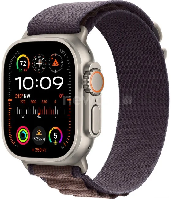 Умные часы Apple Watch Ultra 2 LTE 49 мм (титановый корпус, титановый/индиго, текстильный ремешок размера S)