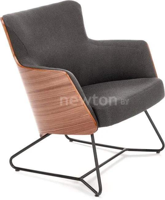 Интерьерное кресло Halmar Chillout (темно-серый/орех американский/черный)
