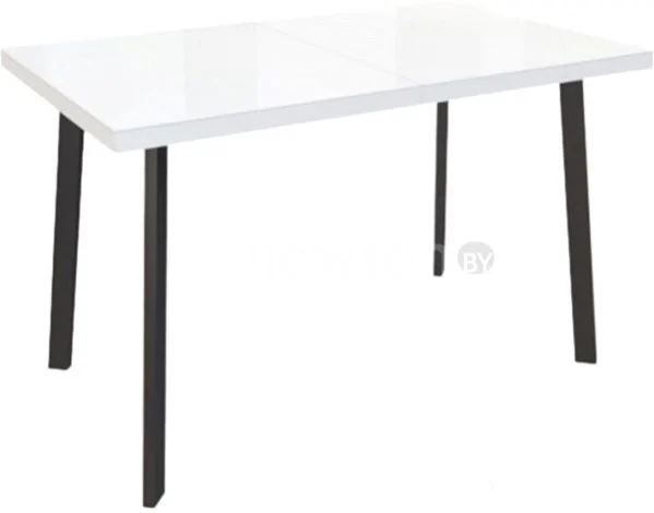 Кухонный стол Listvig Фин 120-152x70 (белый/черный)