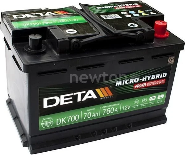 Автомобильный аккумулятор DETA Micro-Hybrid AGM DK700 (70 А·ч)