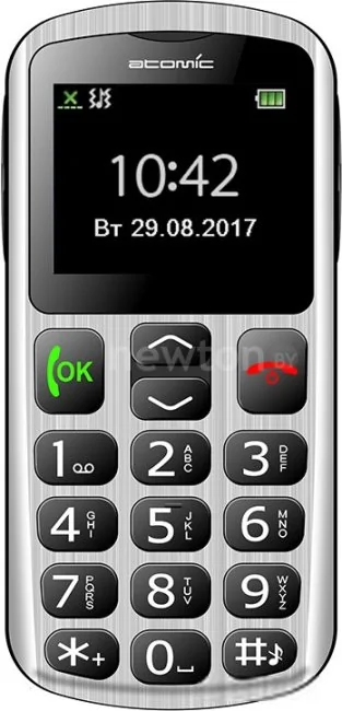 Кнопочный телефон Atomic G2001 (серебристый)