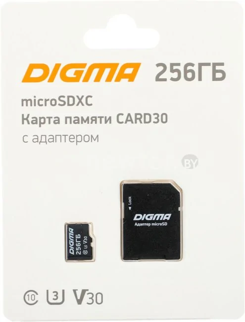Карта памяти Digma MicroSDXC Class 10 Card30 DGFCA256A03