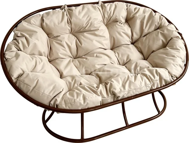 Садовый диван M-Group Мамасан 12100201 (коричневый/бежевая подушка)