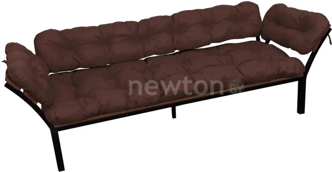 Садовый диван M-Group Дачный с подлокотниками 12170605 (коричневая подушка)