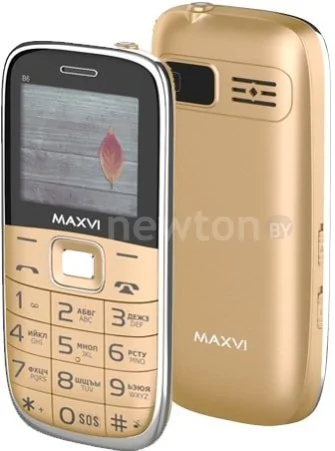 Кнопочный телефон Maxvi B6 (золотистый)