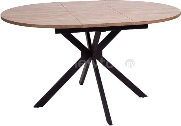 Кухонный стол Listvig Vega 100-135x75 (дуб канзас/черный)