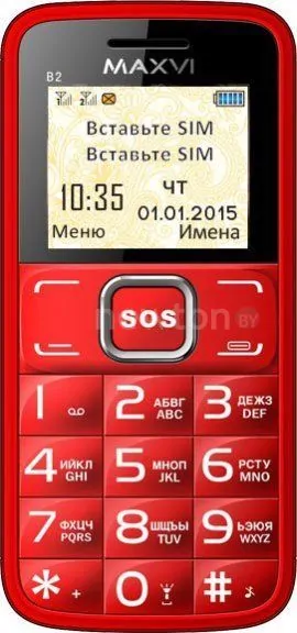 Кнопочный телефон Maxvi B2 Red