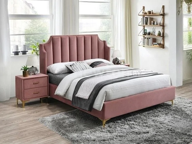 Кровать Signal Monako Velvet 160x200 (розовый)