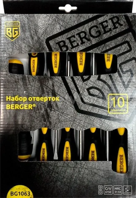 Набор отверток Berger BG1063 (10 предметов)