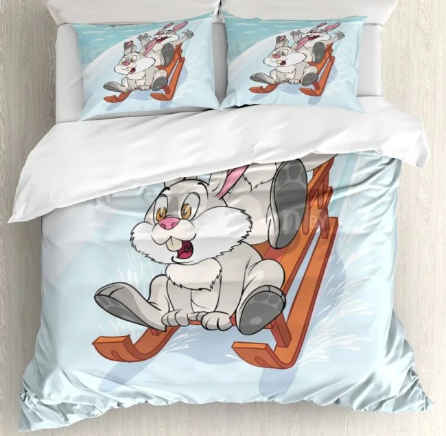 Постельное белье JoyArty Кролики на санках bls_4609_single (1.5-спальный)