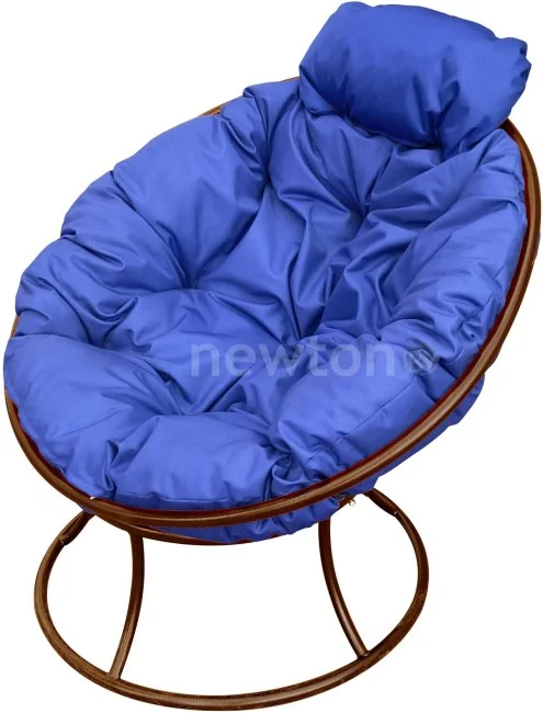 Кресло M-Group Папасан мини 12060210 (коричневый/синяя подушка)