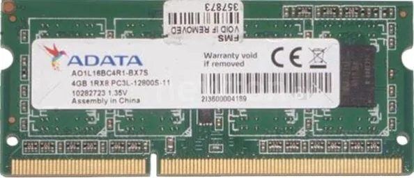Оперативная память ADATA 4GB DDR3 SODIMM PC3-12800 AO1L16BC4R1-BX7S