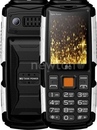 Кнопочный телефон BQ-Mobile BQ-2430 Tank Power (черный/серебристый)