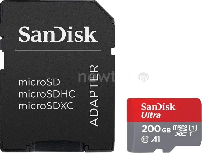 Карта памяти SanDisk Ultra SDSQUAR-200G-GN6MA microSDXC 200GB (с адаптером)