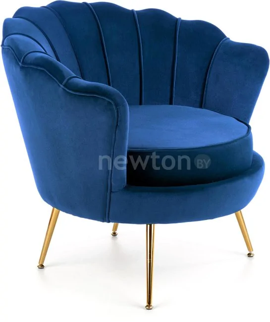Интерьерное кресло Halmar Amorinito (темно-синий/золотой)