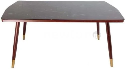 Кухонный стол AksHome Miller 79590 (черный мрамор/орех с золотым наконечником)