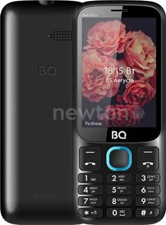 Кнопочный телефон BQ-Mobile BQ-3590 Step XXL+ (черный/голубой)