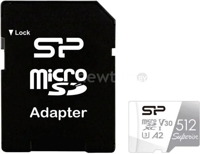 Карта памяти Silicon-Power Superior microSDXC SP512GBSTXDA2V20SP 512GB (с адаптером)