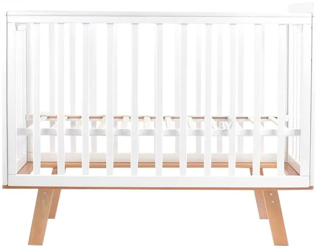 Приставная детская кроватка Indigo Style На ножках (белый/натуральный)