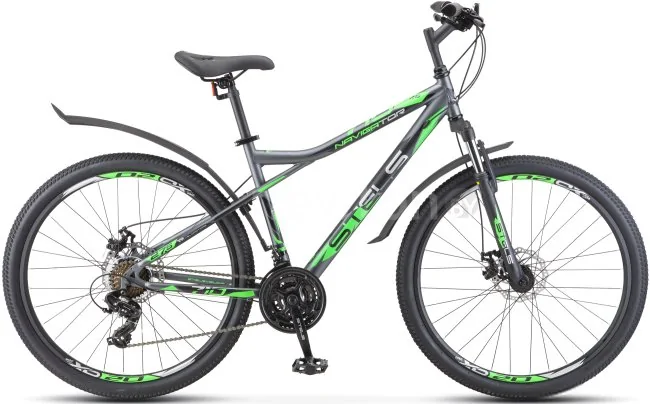 Велосипед Stels Navigator 710 MD 27.5 V020 р.18 2023 (серый/чёрный/зелёный)