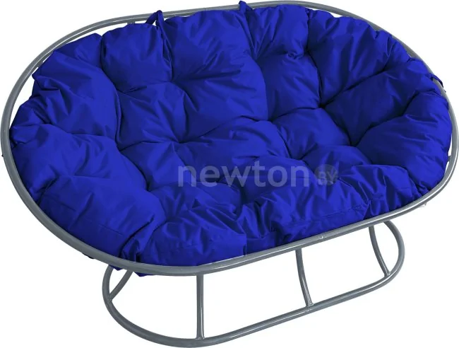 Садовый диван M-Group Мамасан 12100310 (серый/синяя подушка)