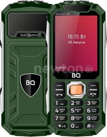 Кнопочный телефон BQ-Mobile BQ-2817 Tank Quattro Power (зеленый)