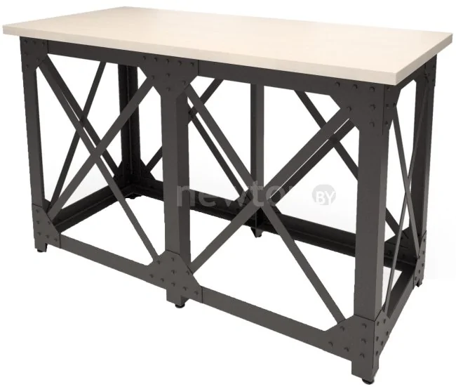 Барный стол Millwood Лофт Нельсон Л 180x80x112 (дуб белый Craft-металл черный)
