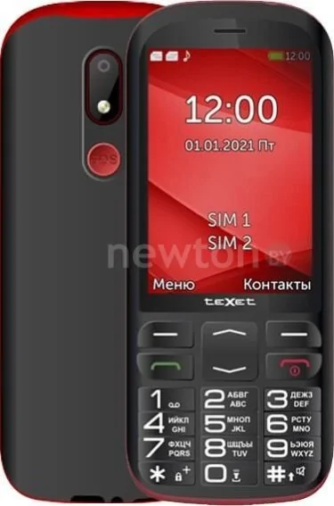 Кнопочный телефон TeXet TM-B409 (черный/красный)