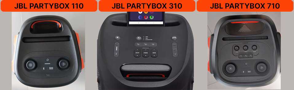 Колонки JBL Partybox: панель управления