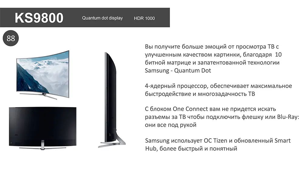 Особенности Samsung UE88KS9800T